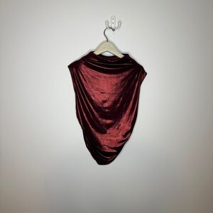 Maeve Anthropologie mock neck ruched top